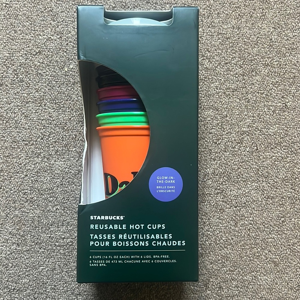 NEW Starbucks Halloween Reusable Hot Cups Glow in the Dark